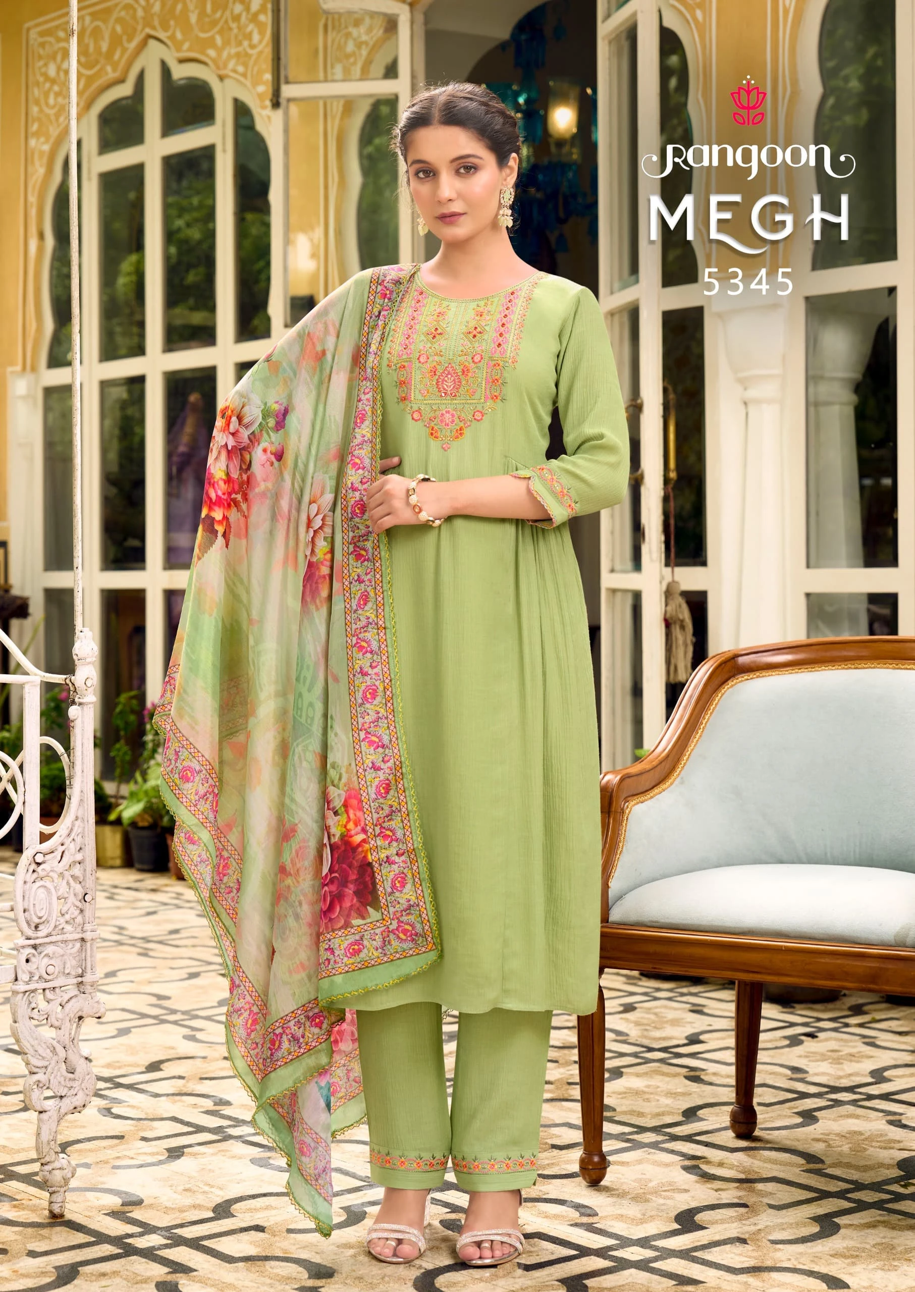 Rangoon Megh Viscose Wholesale Readymade Salwar Suit Catalog — Wholesale Readymade Suit, Rangoon wholesale from Surat — view 3